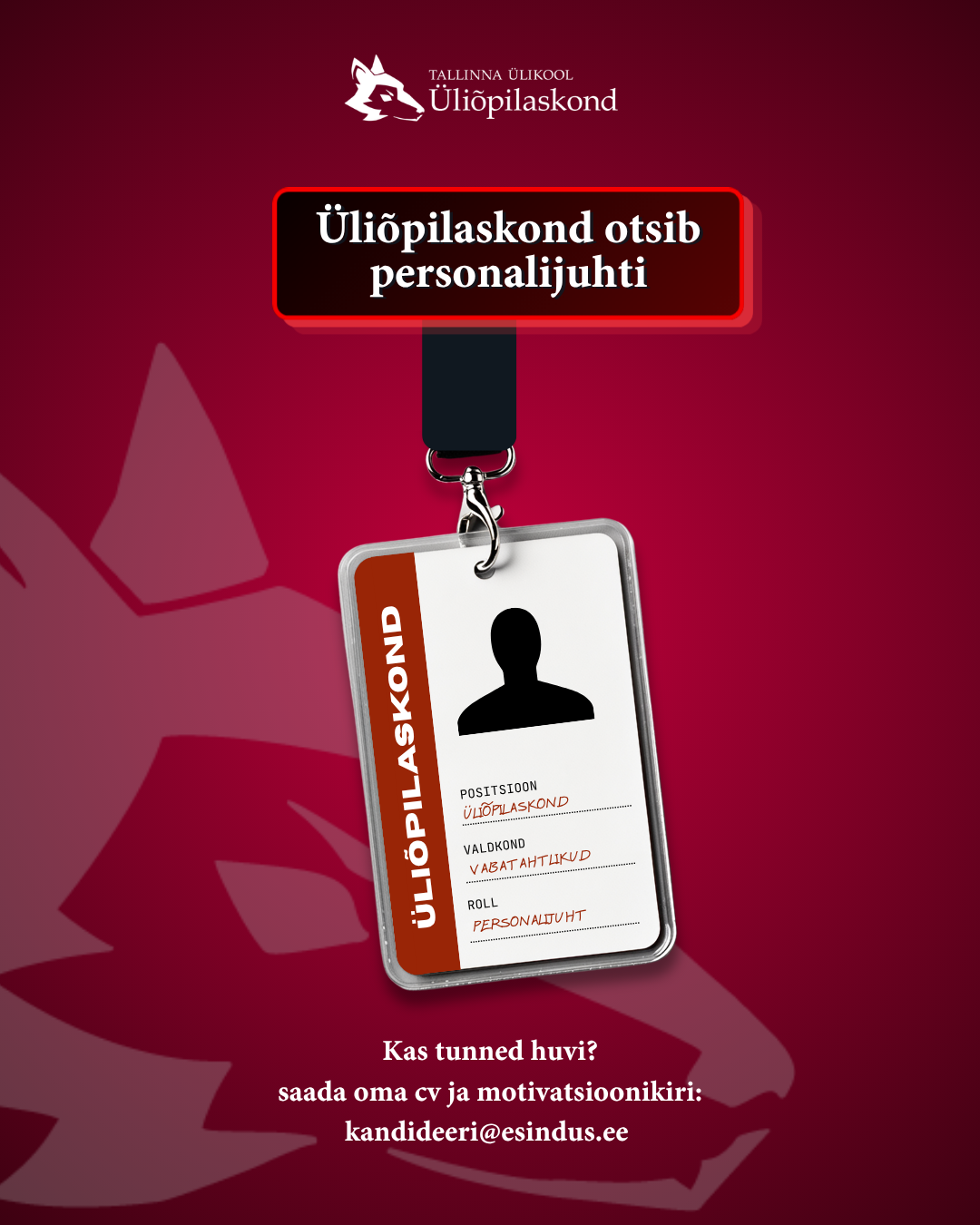 Üliõpilaskond otsib tiimiliiget!